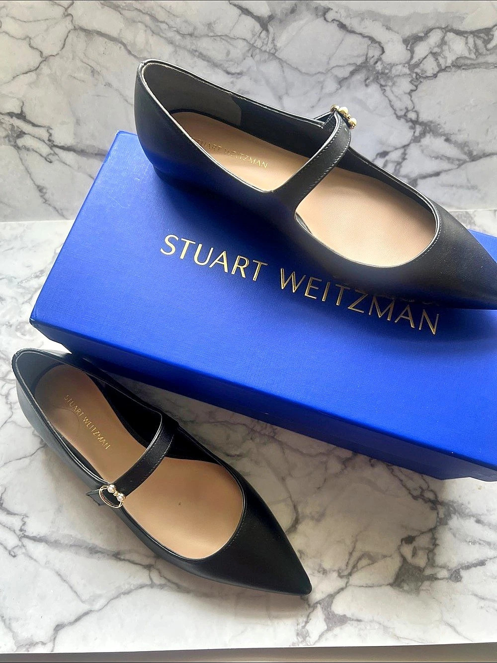 Stuart Weitzman Piper Mary Jane Flat Black US 5